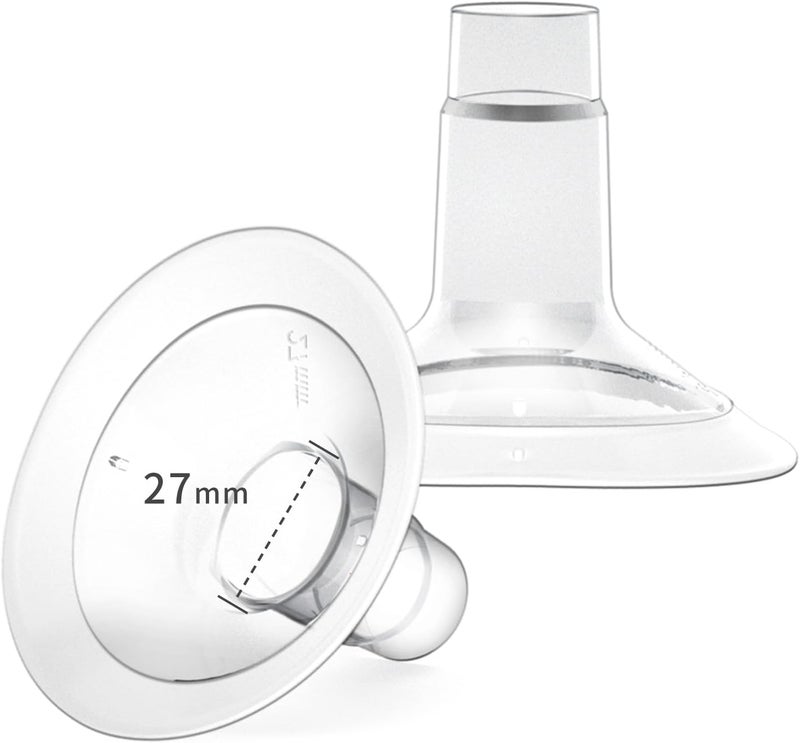 MOOMentaneous Breast Pump Shields Flanges 27mm Compatible with Medela Breast Pumps PersonalFit, Maxflow, Freestyle Flex Swing Maxi Connector - Image 1